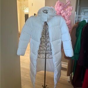 PrettyLittleThing Long White Puffer Coat with High Collar